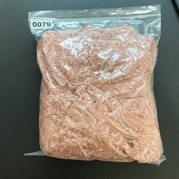 Aonour Lace Long Sleeve Dress Medium Pink - Picture 6 of 6